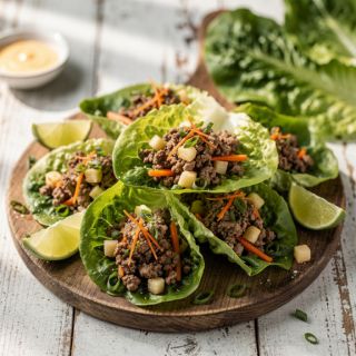 Beef Lettuce Wraps with Ginger and Lime
