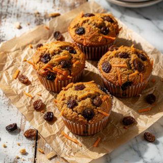 Healthy Carrot Raisin Muffins