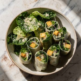 Caesar Salad Spring Rolls (easy & delicious!)